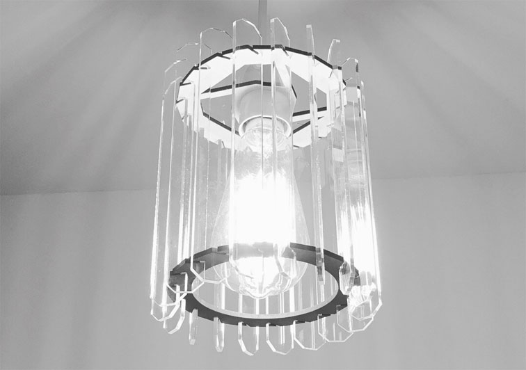 A photo of a laser cut lampshade