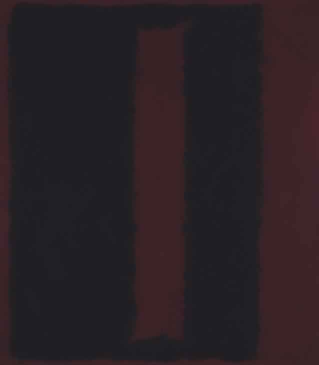 An image of Rothkos black on maroon painting, black squares on maroon background